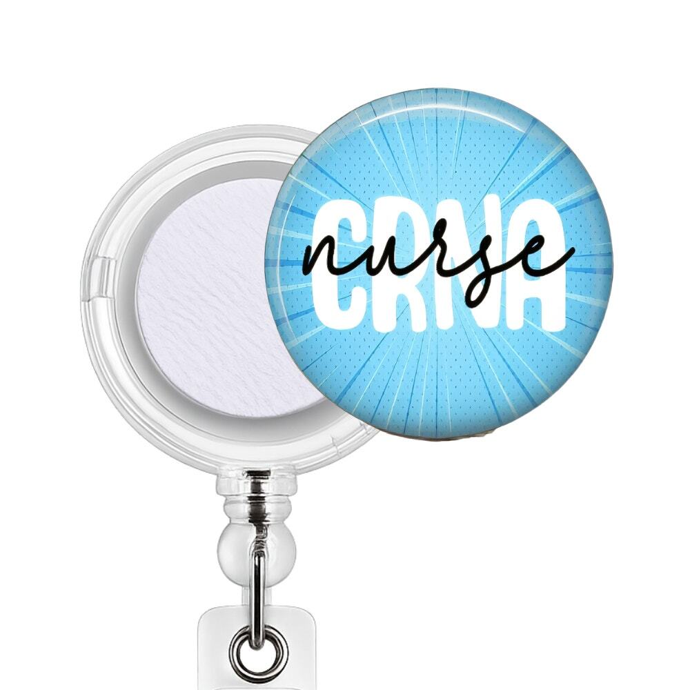 CRNA Badge Reel & Topper Certified Registered Nurse Anesthetist Anesthesia Gift